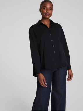 Spanx Poplin Oversized Button Up Shirt Size Small